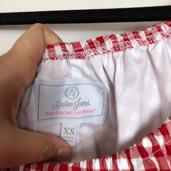 Lauren James Gingham One Shoulder Top - Picture 3 of 4